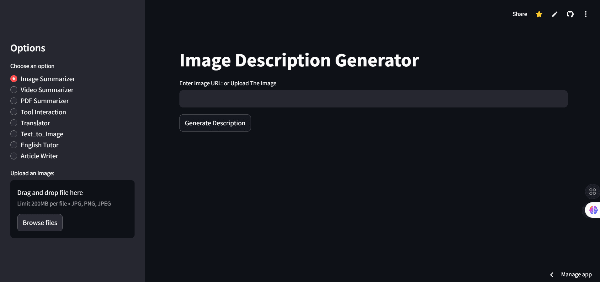 Complete AI Application with Multiple Features